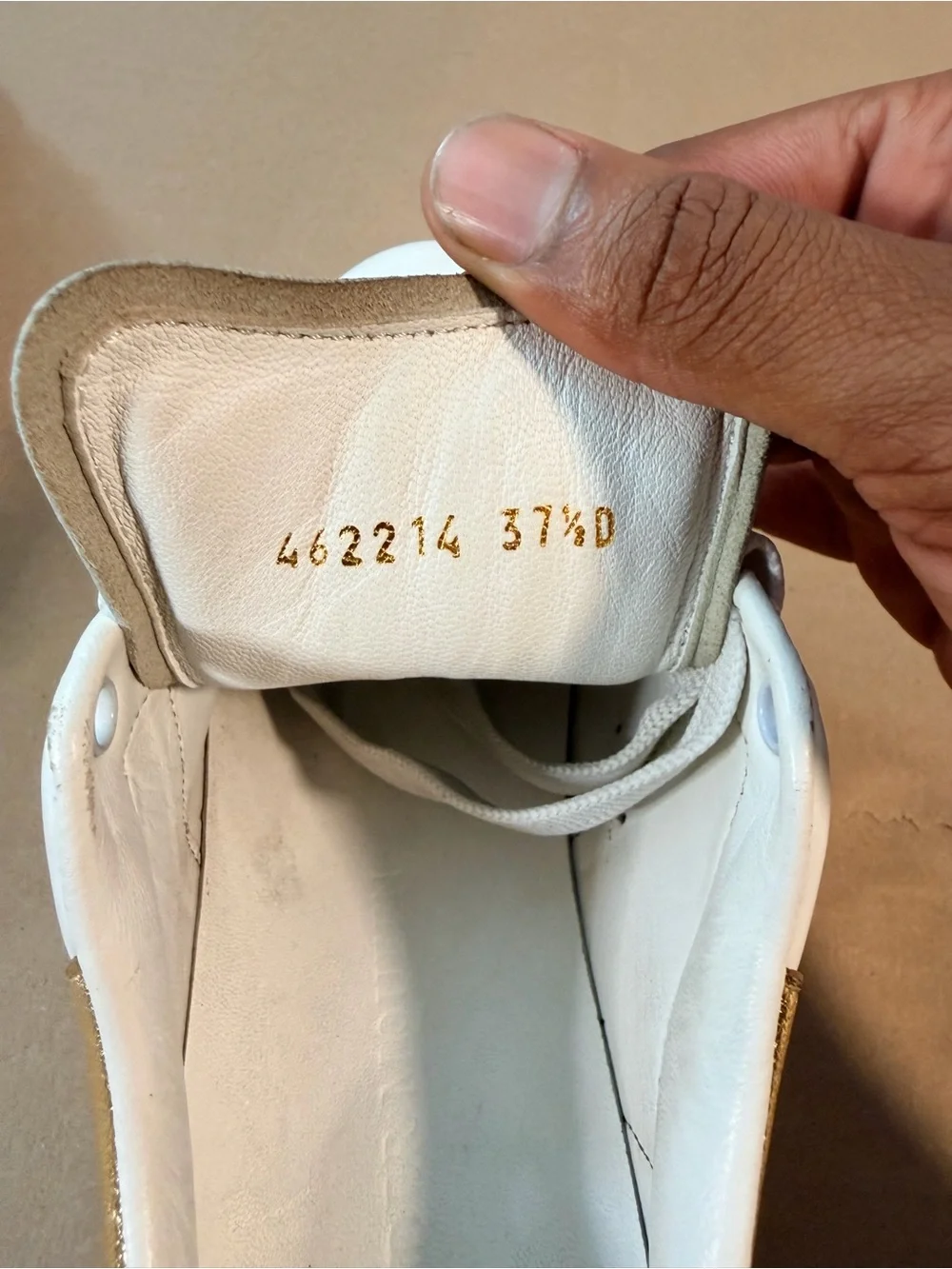 Alexander McQueen Oversized Sneakers White/Gold Leather